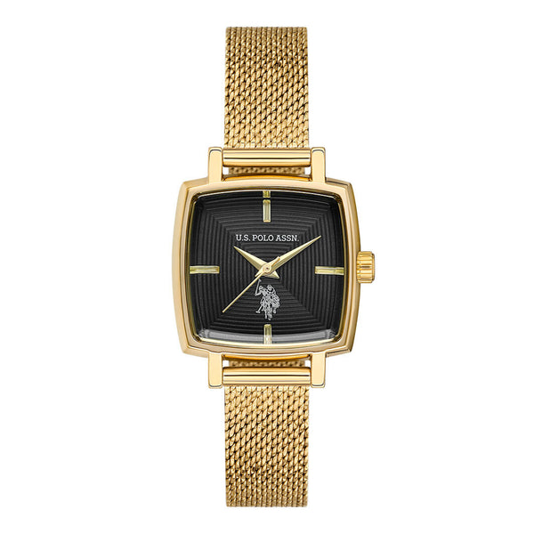 U.S. POLO ASSN. Women's Gold Stainless Steel Mesh Wristwatch USPA2066-07