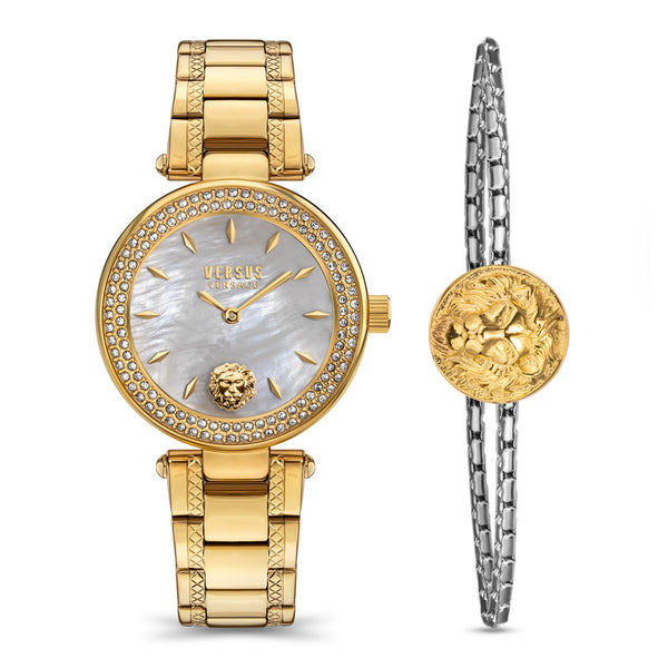 Versus Versace Women's Gold Stainless Steel Quartz Set Watch VSP717421