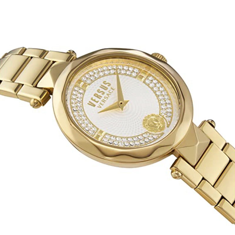 Versus VSPCD1F21 Versace Womens IP Yellow Gold 36mm Covent Garden Bracelet Watch