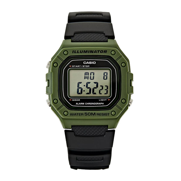 Casio Men's Classic Digital Display Quartz Black Watch W-218H-1AVCF