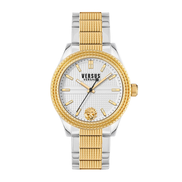 Versus Versace Women's Analog Quartz Two Tone Silver & Gold Stainless Steel Watch - WVSPOJ2321