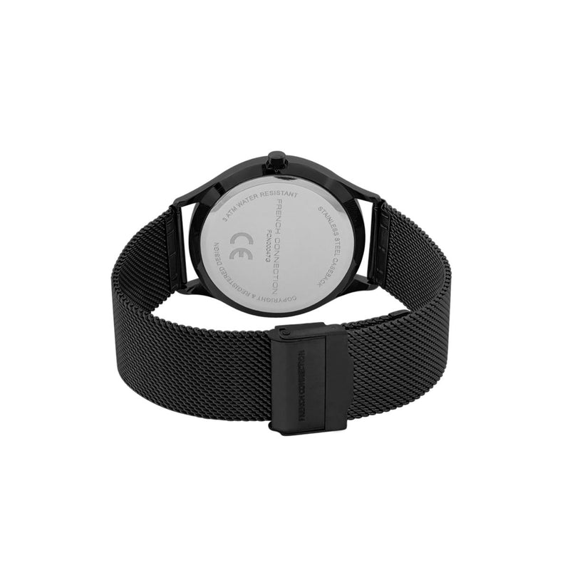 French Connection Men Black Stainless Steel Straps Analogue Watch FCN00047G