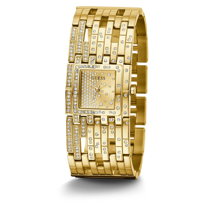 Guess Womens Gold Tone Analog Gold Stainless Steel Band Watch GW0441L2