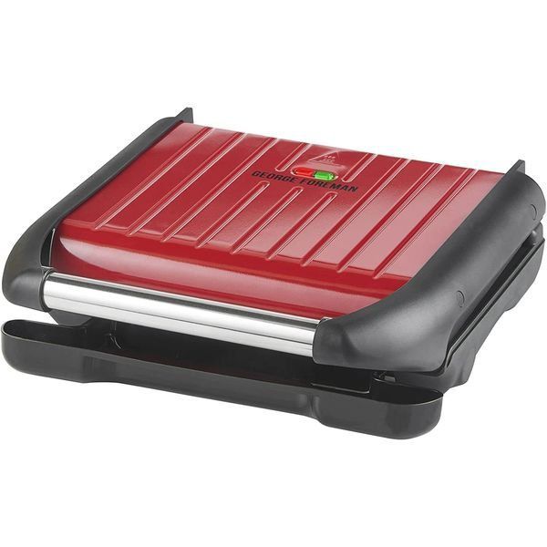 George Foreman Electric Indoor Grill Medium, With 75M Cord For Home And Office Use, Stainless Steel Family Grill 1650 W 25040 Red/Black