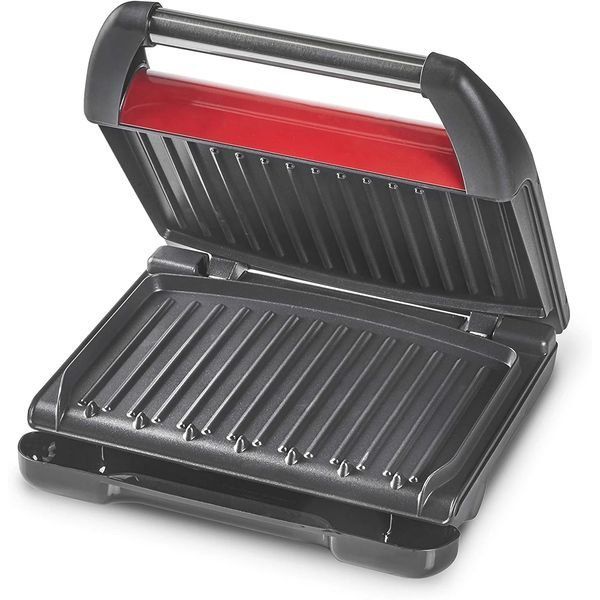 George Foreman Electric Indoor Grill Medium, With 75M Cord For Home And Office Use, Stainless Steel Family Grill 1650 W 25040 Red/Black