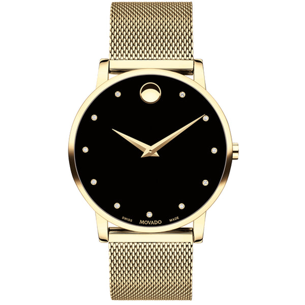 MOVADO Museum Classic Quartz Diamond Black Dial Men's Watch 0607512