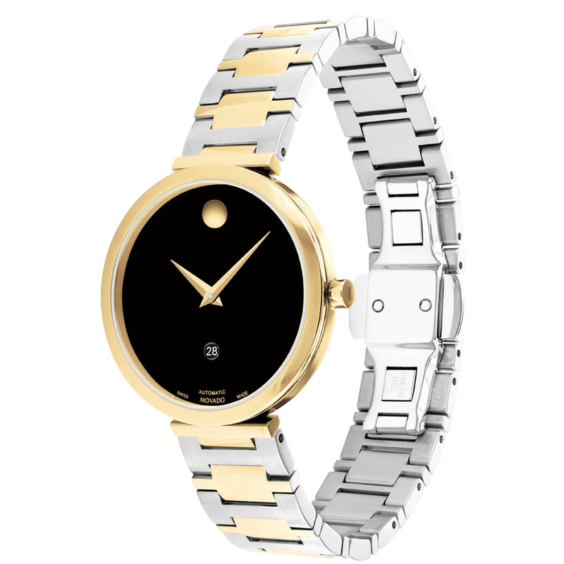 Movado 0607679 Museum Classic Automatic yellow gold PVD & stainless steel 32mm case With chic black dial Watch
