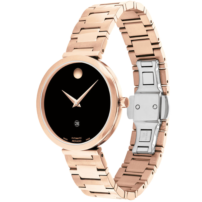 Movado Museum Classic Automatic a sinuous H-link bracelet, all in rich rose gold PVD Watch -  0607680