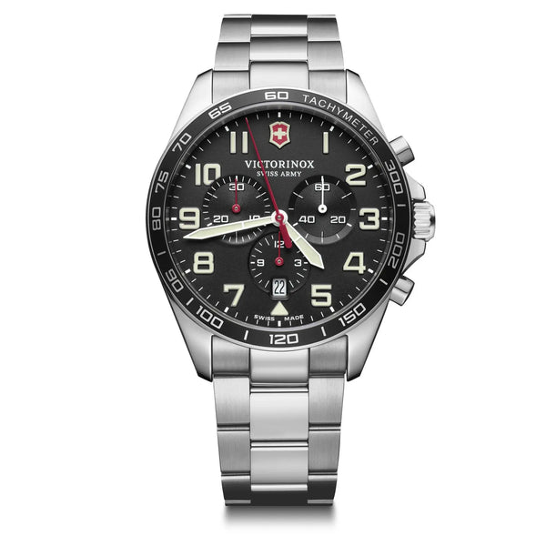 Victorinox 241855 Swiss Army Fieldforce Chrono Silver/Black Mens Wrist Watch