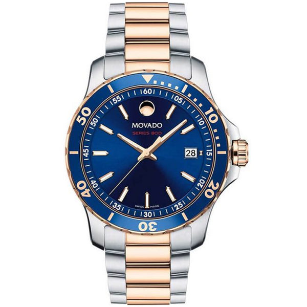 Movado 2600149 Series 800 Blue Dial Two-Tone Steel Bracelet Men's Watch