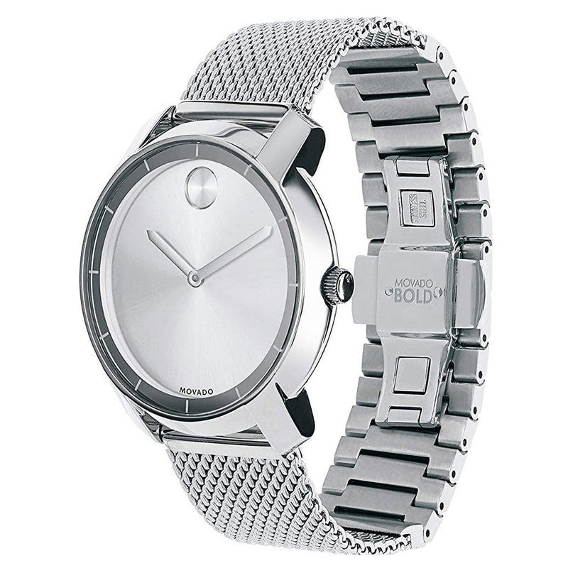 Movado 3600241 Bold Series Silver Stainless Steel Mesh Silver Dial Quartz Watch For Ladies