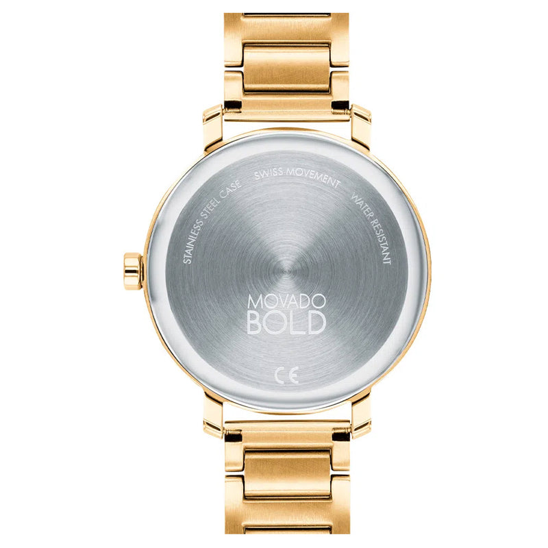 Movado 3600705 Bold Evolution Women's Swiss Quartz Stainless Steel and Bracelet Casual Watch, Yellow Gold