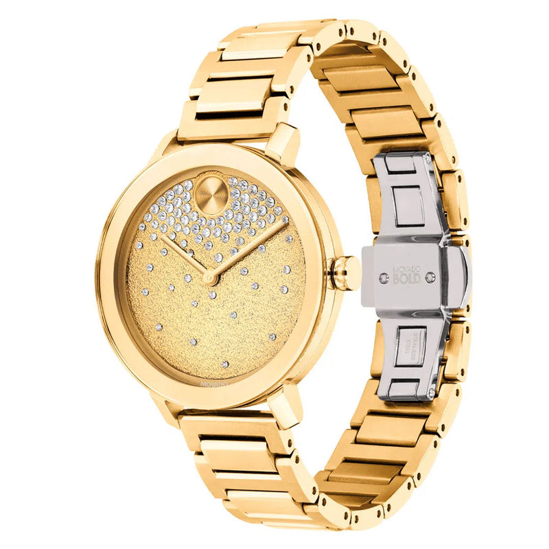 Movado 3600705 Bold Evolution Women's Swiss Quartz Stainless Steel and Bracelet Casual Watch, Yellow Gold