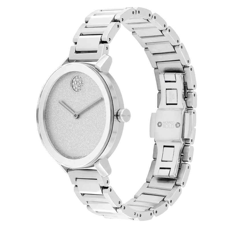 Movado 3600732 Bold Evolution, 34 mm stainless steel case and bracelet with silver glitter dial Wristwatch