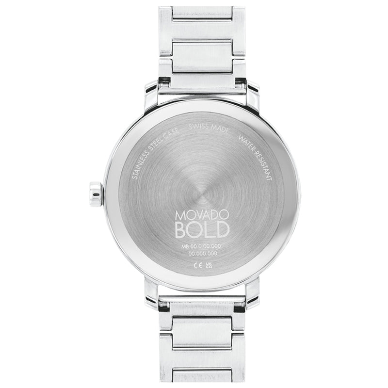 Movado 3600732 Bold Evolution, 34 mm stainless steel case and bracelet with silver glitter dial Wristwatch