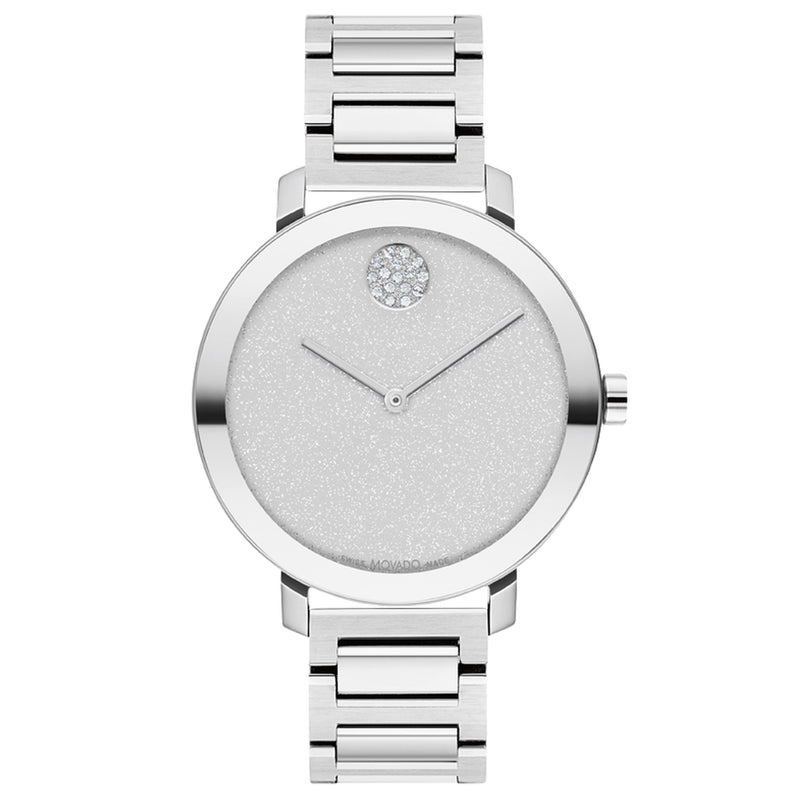 Movado 3600732 Bold Evolution, 34 mm stainless steel case and bracelet with silver glitter dial Wristwatch