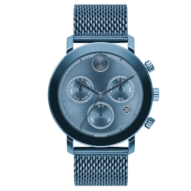 Movado 3600759 Bold Evolution Light Blue Chronograph Dial Blue Steel Men's Watch
