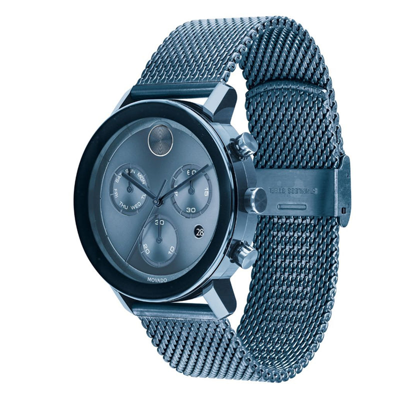 Movado 3600759 Bold Evolution Light Blue Chronograph Dial Blue Steel Men's Watch
