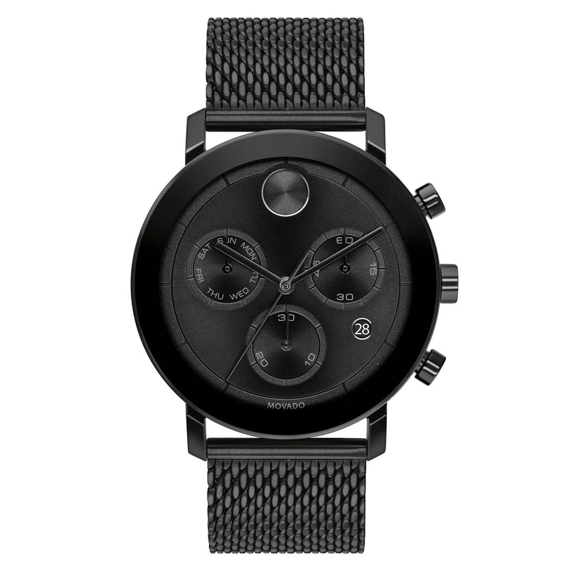 Movado 3600760 Bold Evolution Black Chronograph Dial Black Steel Men's Watch