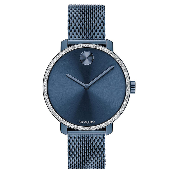 Movado 3600780 Bold Shimmer Women's Swiss Quartz Stainless Steel and Mesh Bracelet Casual Watch, Blue