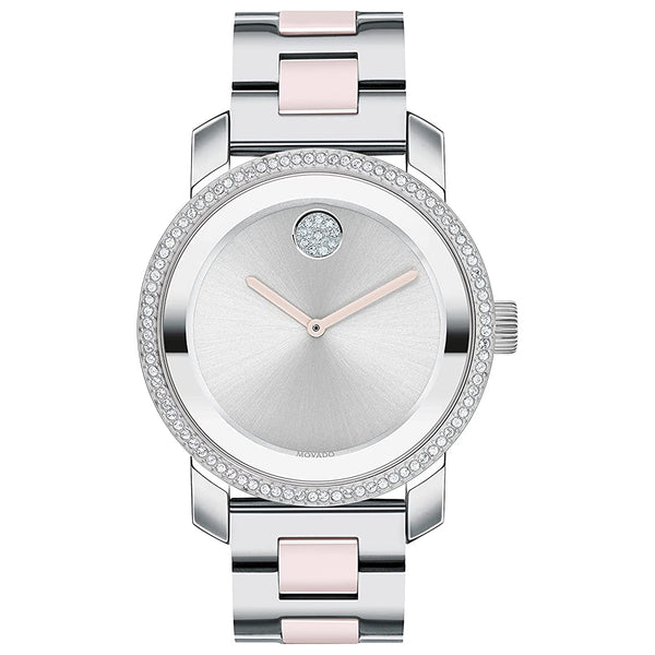 Movado 3600784 Bold Ceramic Women's Swiss Qtz Stainless Steel and Bracelet Casual Watch, Color: Two Tone