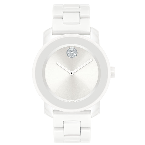 Movado 3600802 Women's Bold White Ceramic Steel Case and Link Bracelet White Watch