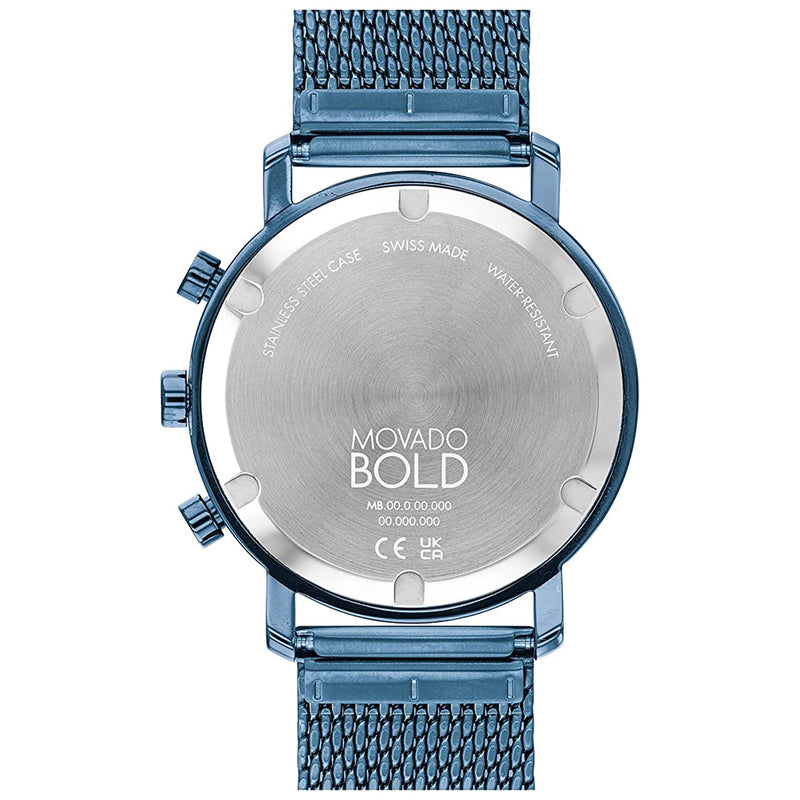 Movado 3600809 Men's Bold Evolution Blue Ion-Plated Stainless Steel Case and Mesh Bracelet Swiss Quartz Watch