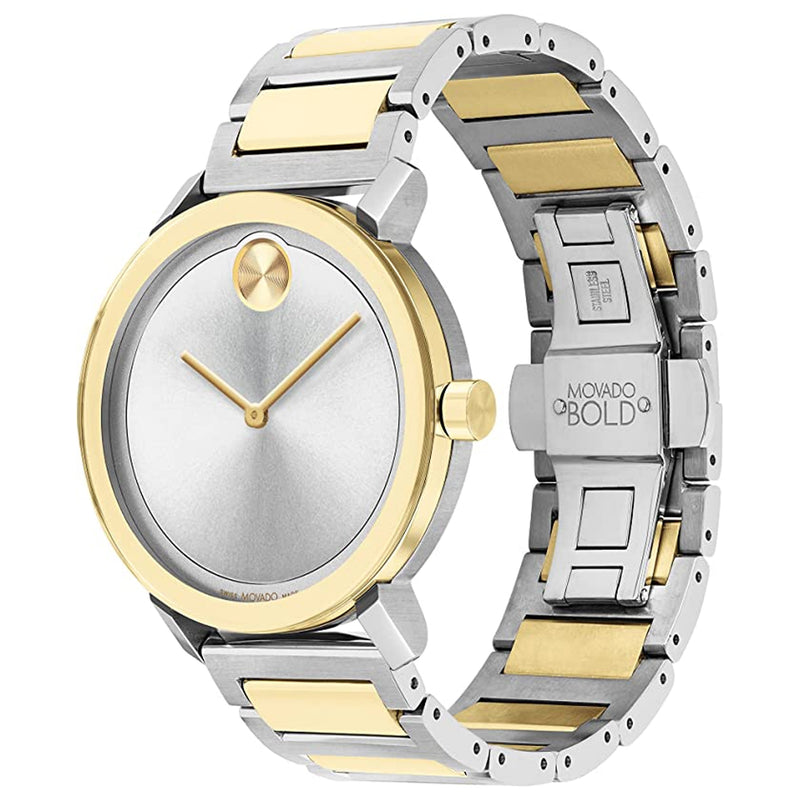 Movado Men's Bold Evolution Stainless Steel Case, Two-Tone Stainless Steel Link Bracelet, Two Tone 3600887