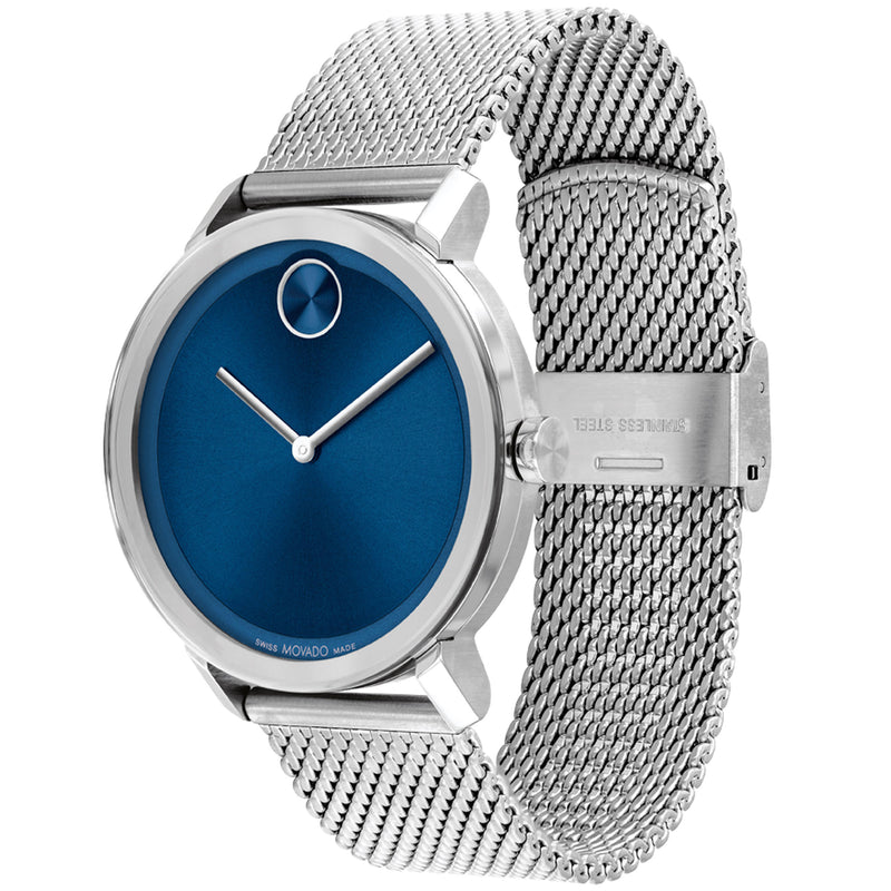 Movado 3600901 BOLD Evolution Blue Dial Stainless Steel Mesh Bracelet Men's Watch