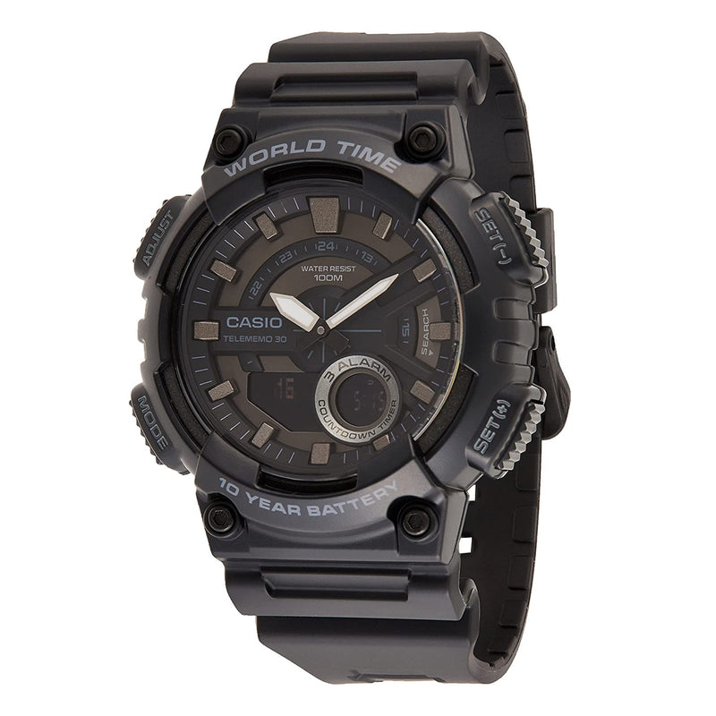 Casio Casual Watch Analog-Digital Display for Men AEQ-110W-1BVDF, Black
