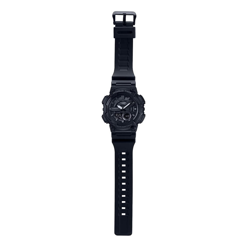 Casio Casual Watch Analog-Digital Display for Men AEQ-110W-1BVDF, Black