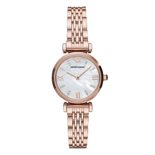 Emporio Armani Two-Hand Rose Gold-Tone Stainless Steel Watch AR11316