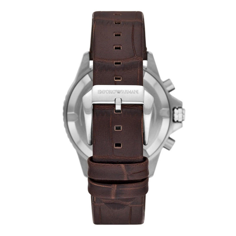 Emporio Armani Chronograph Brown Leather Watch AR11486