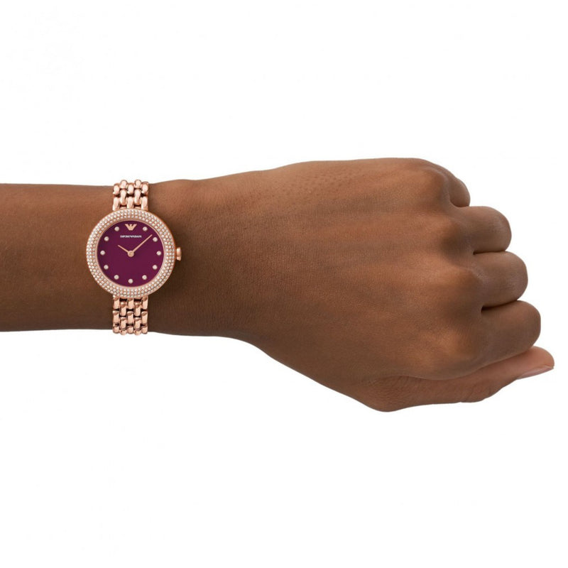 Emporio Armani AR11491 Women's Quartz 2-Hand Watch Rose Bracelet
