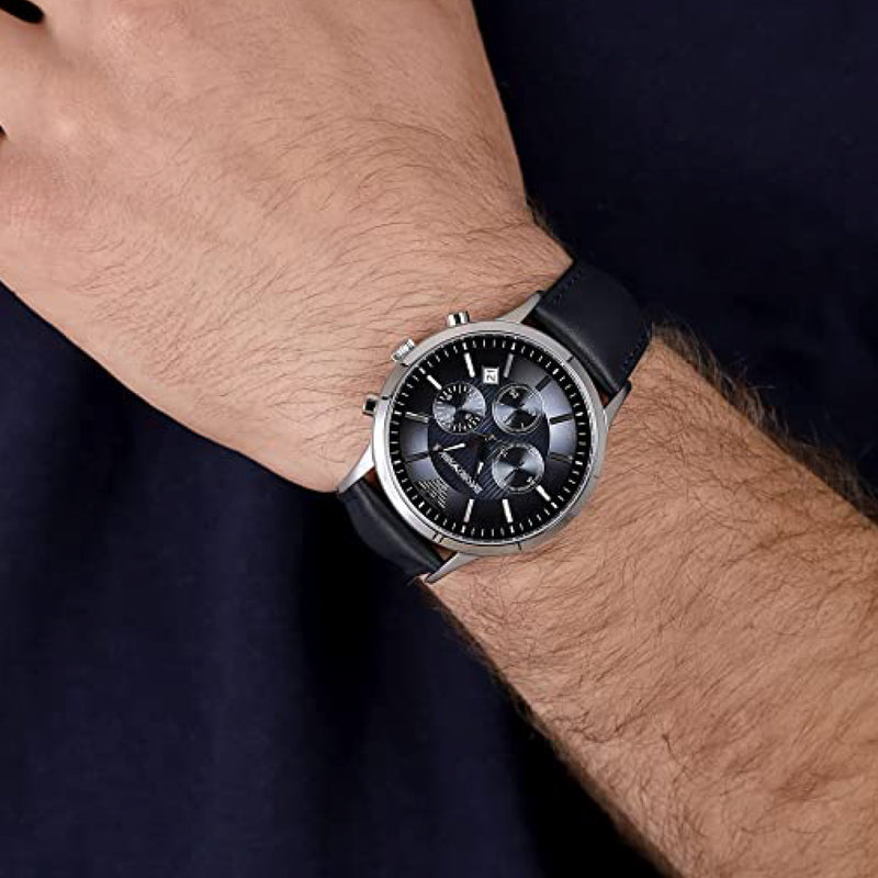 Emporio Armani Men\'s Chronograph, 43mm Watch, Steel case Stainless siz
