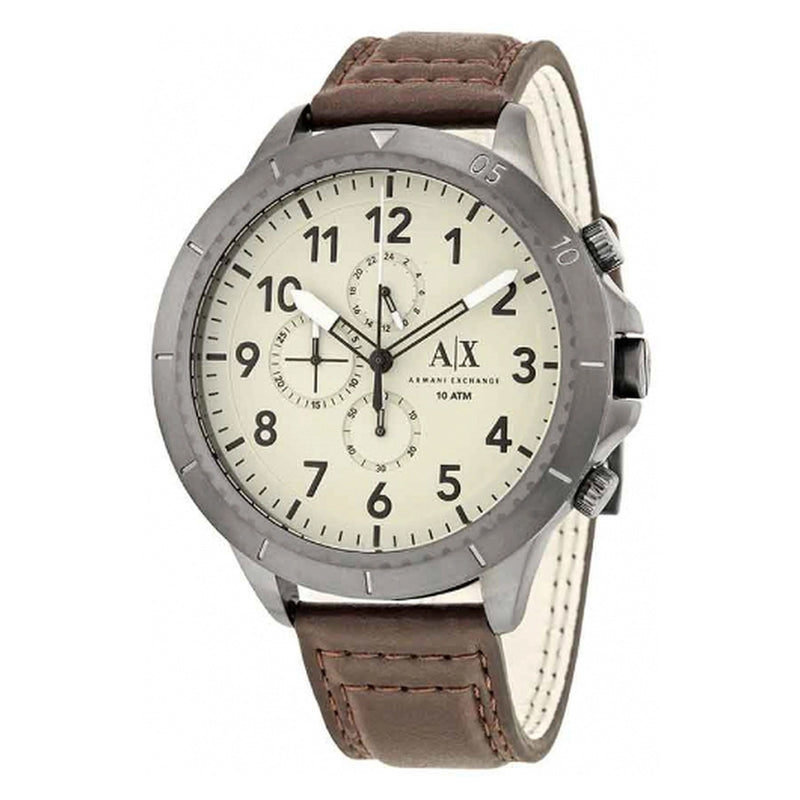 Armani Exchange Men's Brown Leather Quartz Watch AX1757