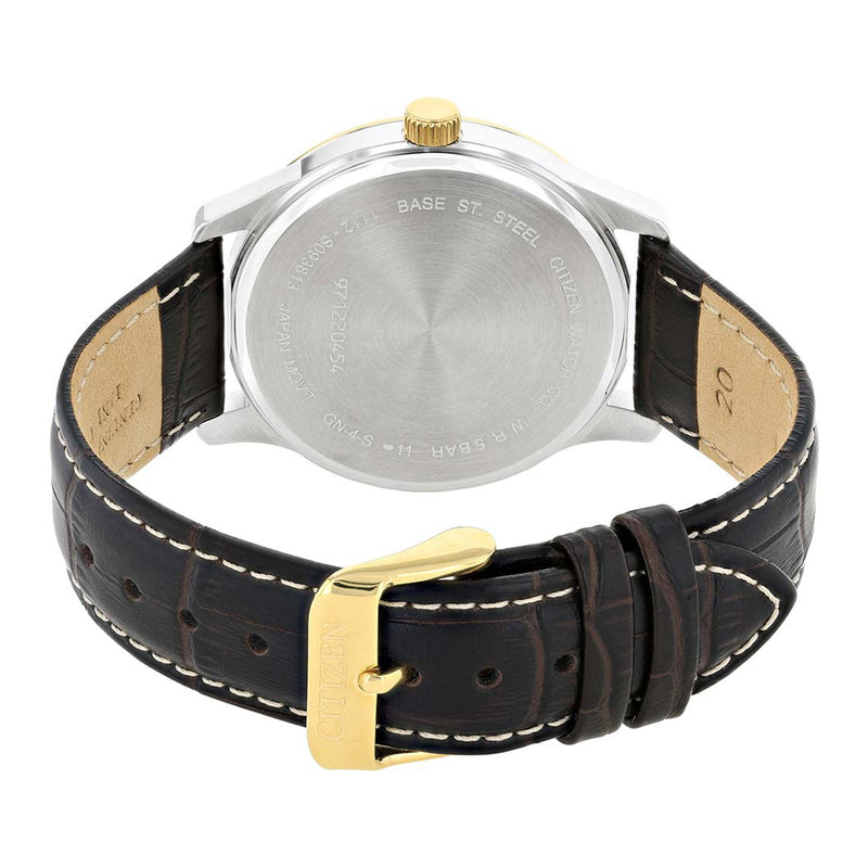 Citizen Men's Quartz Watch, Analog Display And Leather Strap - BI1054-12E