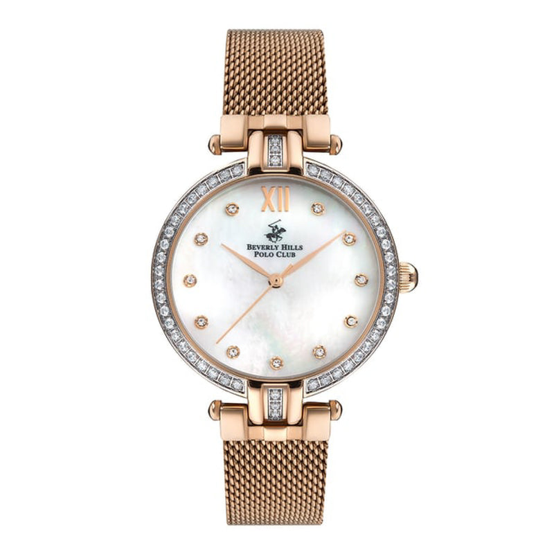 Beverly Hills Polo Club Women’s Analog White Mop Dial Watch – BP3257C.420