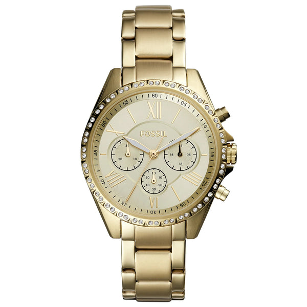 FOSSIL BQ3378 Modern Courier Chronograph Gold-Tone Stainless Women's Steel Watch