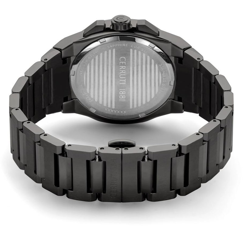 CERRUTI Razzuolo Dual Time Black Stainless Steel Bracelet CIWGK2206913