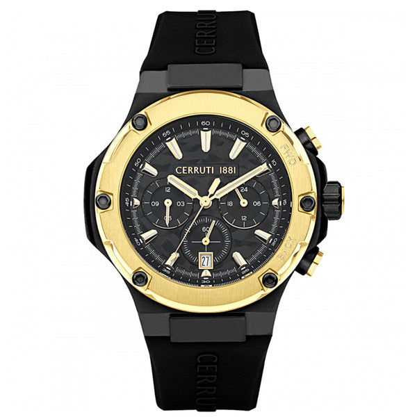 Cerruti 1881 Men s Lucardo Black Silicone Chronograph Watch CIWGQ22243