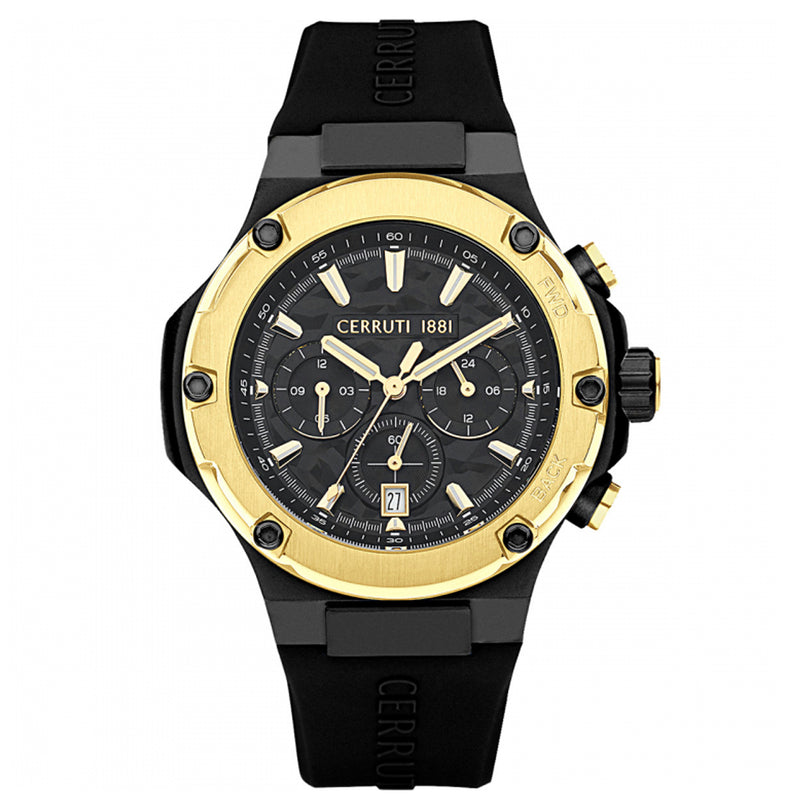 Cerruti 1881 Men’s Lucardo Black Silicone Chronograph Watch CIWGQ2224306
