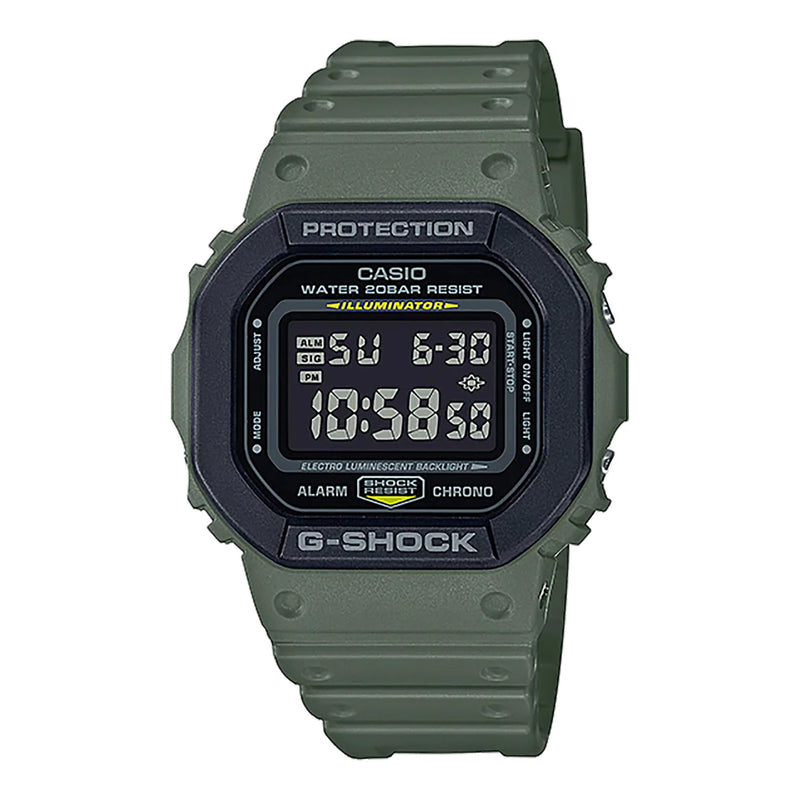 Casio G-Shock Quartz Watch For Men, Digital Dial Resin Band - DW-5610SU-3DR