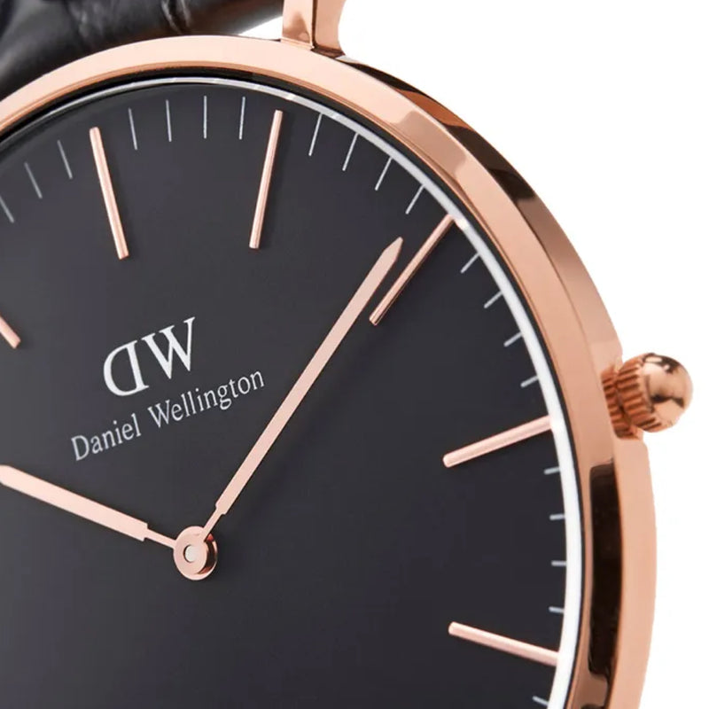 Daniel Wellington Nato Strap Classic Cornwall Rose Gold/Black Men's Watch DW00100150