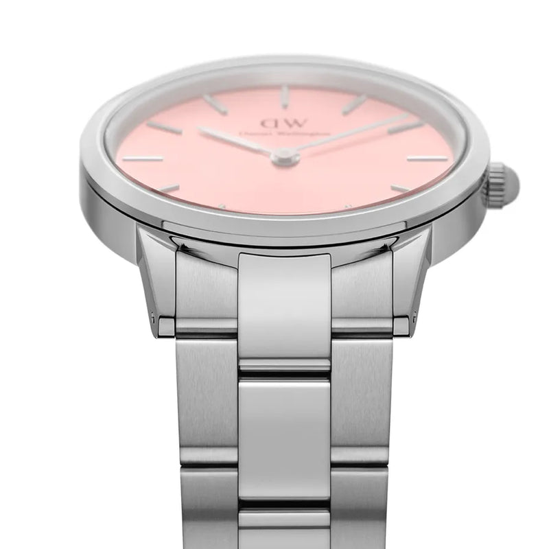 Daniel Wellington DW00100535 Iconic Link Blush Pink Dial Silver Watch For Women's