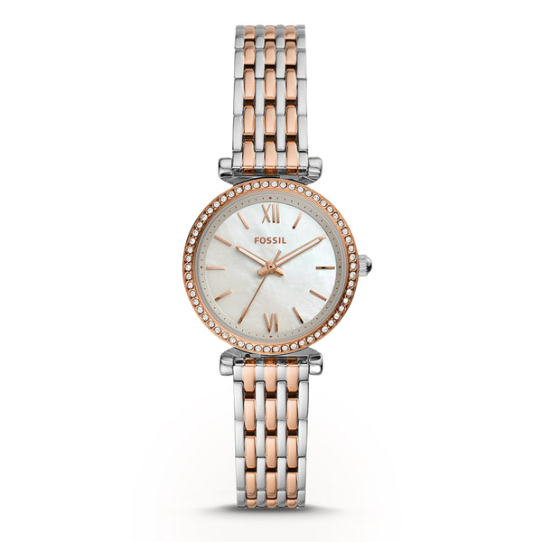 Fossil Women Carlie Mini Three-Hand Two-Tone Stainless Steel Watch ES4649