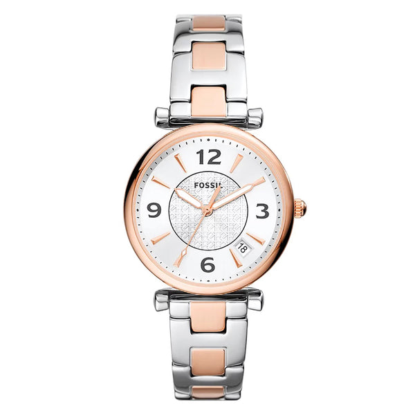 FOSSIL ES5156 Carlie Three-Hand Date Two-Tone Stainless Steel Women's