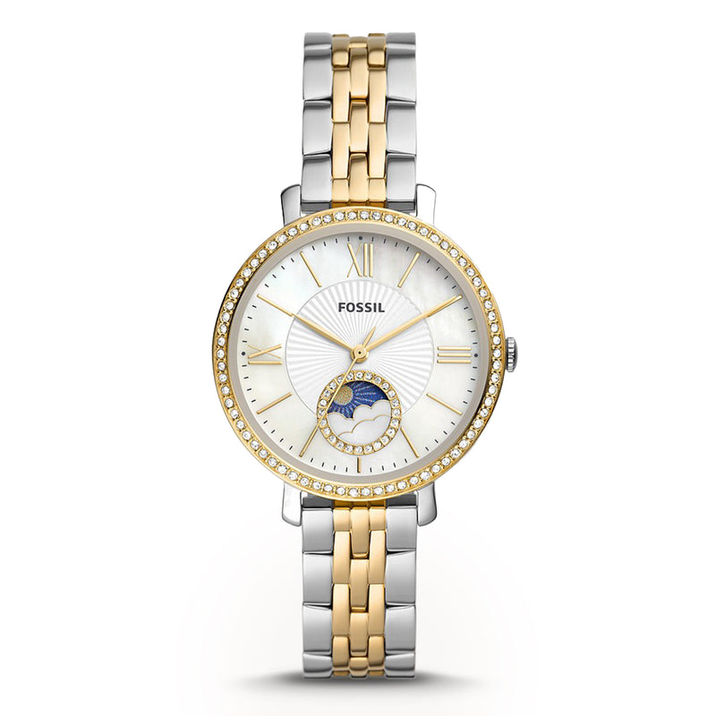 FOSSIL ES5166 Jacqueline Sun Moon Multifunction Two-Tone Stainless Steel Watch
