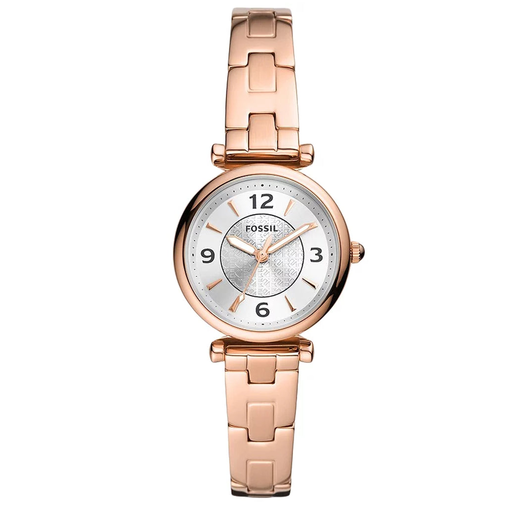 FOSSIL ES5202 Carlie Three-Hand Rose Gold-Tone Stainless Steel Women's