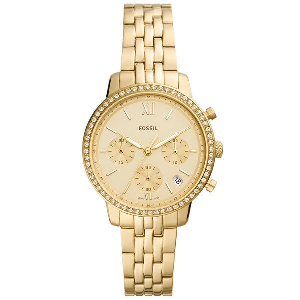 Fossil Women Neutra Chronograph Gold-Tone Stainless Steel Watch ES5219
